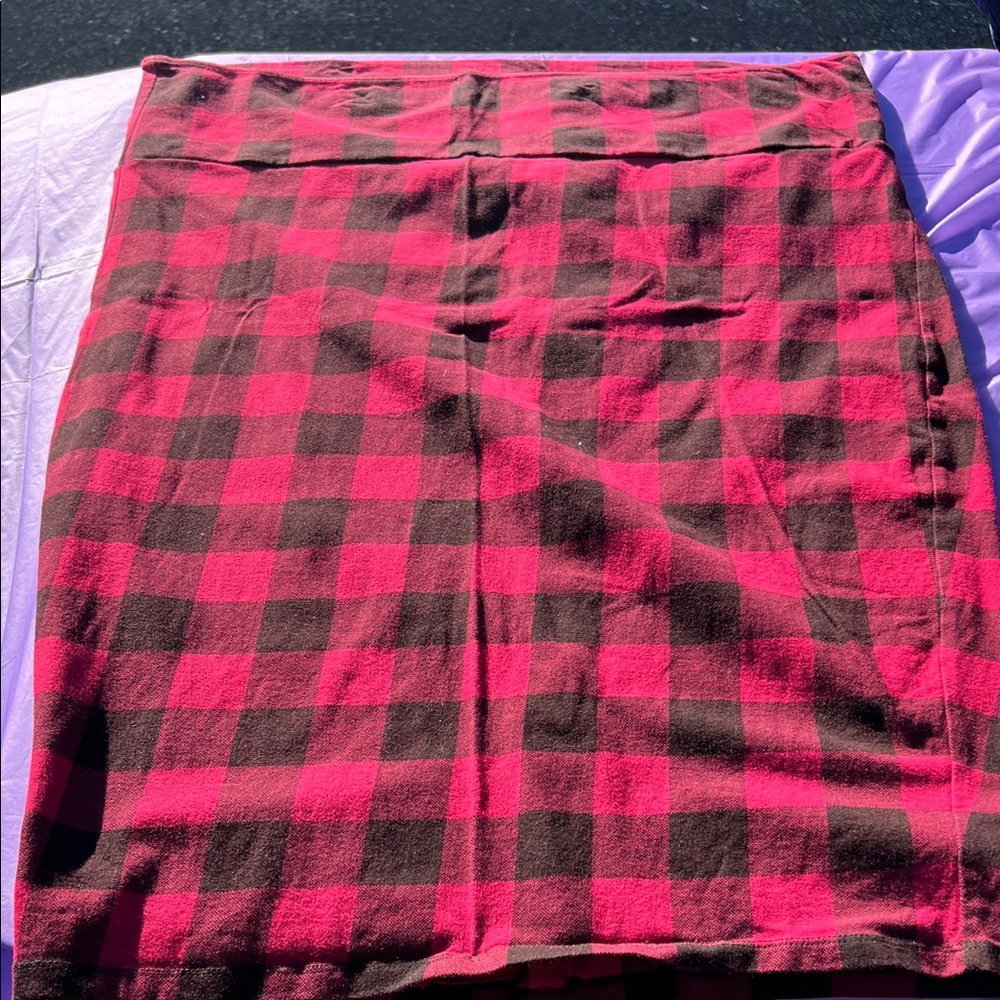 Torrid Pink and Black Plaid Pencil Skirt